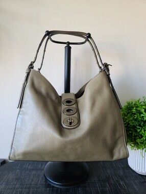 Coach Limited Edition Madison Triple Turnlock Carlyle Olive Leather Shoulder Bag